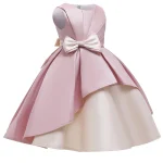 Robe formelle princesse pour filles mariage fête satin longueur genou nœud dos 48 ans occasion spéciale style élégant qualité premium
