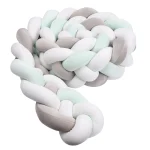 Coussin lit bébé tressé main protecteur peluche décoration chambre bébé 13 ans oreiller noué style simple pastel éveil bébé sécurité