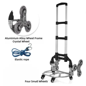 Chariot pliant escalier roues portable aluminium léger intérieur extérieur voyage pliable sécurisé