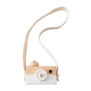 Appareil photo en bois jouet Montessori pour bébé cadeau éducatif pour enfant jeu d&rsquo;imitation en bois naturel