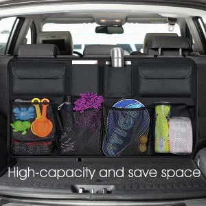 Organisateur de coffre de voiture universel en tissu Oxford multiusage grande capacité rangement sécurisé accessoires voiture bébé solution rangement pratique familial Organisateur de coffre de voiture universel en tissu Oxford multiusage grande capacité rangement sécurisé accessoires voiture bébé solution rangement pratique familial