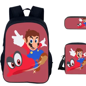 Ensemble sac à dos Super Mario 3 pièces pour enfants retour à l’école sac décontracté bandoulière trousse fille garçon Ensemble sac à dos Super Mario 3 pièces pour enfants retour à l’école sac décontracté bandoulière trousse fille garçon
