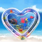 Tapis de jeu éducatif en plastique transparent jouet aquatique interactif pour bébé développement sensoriel poissons en relief design cœur jouets pour enfant 03 ansปลอดภัย et durable