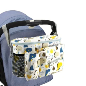 Organisateur de poussette Oxford tissu multicolore animaux motifs bébé rangement sac poussette portable accessoire voyage extérieur