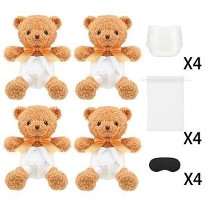 Ensembleours peluchecouches bébé cadeau révélation naissance 4 sets