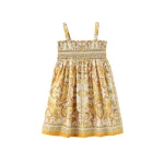 Robe d&rsquo;été pour fille imprimée fleurie style princesse coton confortable