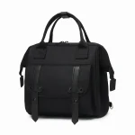 Sac à dos maman 2024 imperméable PANGDUBE sac à couches mode maman bandoulière tissu solide noir épuré fonctionnel