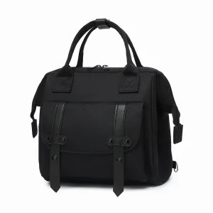 Sac à dos maman 2024 imperméable PANGDUBE sac à couches mode maman bandoulière tissu solide noir épuré fonctionnel