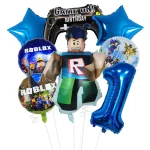 Ensemble de ballons Roblox personnalisés pour anniversaire enfant décoration festive avec logo Roblox étoiles et personnages 8 pièces en aluminium