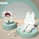 Boîte de Rangement des Dents de Lait pour Bébé Étui de Souvenir Accessoires en Plastique Keepplex  White Girl