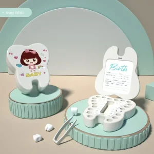Boîte de Rangement des Dents de Lait pour Bébé Étui de Souvenir Accessoires en Plastique Keepplex  White Girl