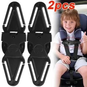 Ceinture de sécurité voiture enfant clips harnais fixation boucle positionnement ABS plastique noir ergonomique sécuritaire