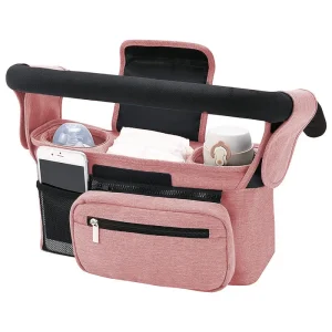 Organisateur de poussette avec bandoulière sac suspendu de voyage sac pour maman portetéléphone compartiments pour biberons accessoire bébé rose Organisateur de poussette avec bandoulière sac suspendu de voyage sac pour maman portetéléphone compartiments pour biberons accessoire bébé rose