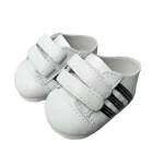 Chaussures bébé 43cm Velcro blanc/noir confortable sécuritaire style sport accessoires poupée fille cadeau naissance éveil jouets