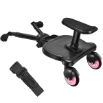 Adaptateur de pédale de poussette skateboard enfant accessoire universel plateforme antidérapante roues pivotantes remorque jumeaux scooter enfant 36 ans