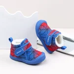 Bottines hautes pour bébés filles et garçons design spiderman doublure chaude semelle antiglissante hiver 13 ans