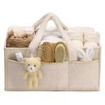 Panier de rangement en peluche pour bébé panier à langer en tissu sac à couches bébé rangement essentiels nursery organization beige doux accessoires bébé