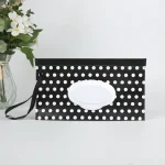 Conteneur de lingettes pour bébé sac de transport portable design moderne noir et blanc distributeur de lingettes humides réutilisable