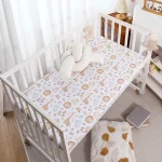 Elinfant  Draphousse berceau 100% polyester housse matelas bébé design moderne motifs colorés confortable doux lavable idéal chambre enfant essentiels berceau cadeau naissance