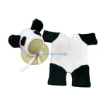 Costume bébé panda doux tenue déguisement confortable pour nouveauné cadeau anniversaire fille blanc et noir