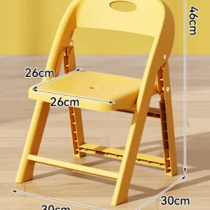 Chaise pliante pour enfants siège bébé bas âge dossier pliable tabouret épais antidérapant portable usage domestique jaune vif design moderne facile rangement