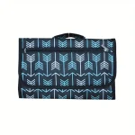 Organisateur de Voyage Tissu Synthétique pour Cosmétiques Toilettage et Accessoires Design Moderne avec Motifs Flèches Turquoise et Blanc Facile à Porter idéal pour les Déplacements