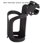 Portebouteille universel pour poussette ajustable en plastique noir mat sécuritaire et multifonctionnel accessoire bébé pratique pour promenades