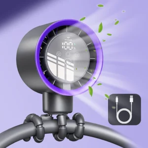 Ventilateur portable poussette voiture bébé batterie USB design moderne compact sécurité enfants