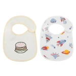 Bavoirs imperméables en coton pour bébé bavoir d&rsquo;alimentation pour nouveauné Bandana pour enfants garçons et filles serviette de salive douce 2 pièces/ensemble  Hamburger