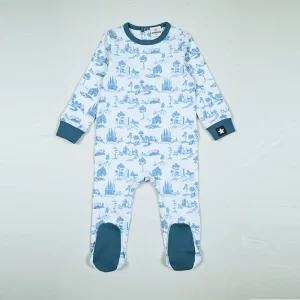 Pyjama bébé confortable style paysage uni pour enfant 624 mois combinaison romper coton antidérapant Bloom Baby