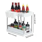 Organisateur sous évier cuisine salle de bains rangement étagères supports bouteilles ustensiles cuisine blanc moderne
