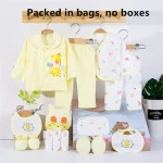 Ensemble de vêtements en coton doux pour bébé 18 pièces unisex printempsautomne motifs girafes confort et sécurité