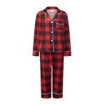 Famille pyjamas Noël mère enfant ensemble à carreaux classique confort nuit hiver Noel cadeau idée