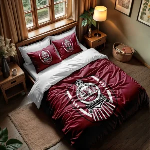 Couette et taies d&rsquo;oreiller enfants style sport design CFR 1907 logo football litsimple chambre enfant déco moderne couleur vive doux confort matelas enfant