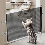Barrière de protection pour animaux domestiques chaton chiot barrière antidérapante en maille noire 49 cm de large design moderne facile à installer usage intérieur/extérieur