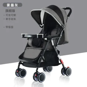 Poussette bébé bidirectionnelle légère pliable en un clic siège adjustable plateau à manger intégré 03 ans acier inoxydable EVA résistant certification 3C