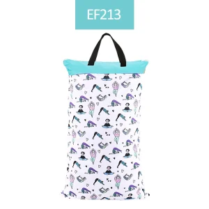Sac à langer Happy Flute imperméable Polyester PUL pour bébé design coloré grande taille 40x70cm poignées en tissu rangement pratique pour maman