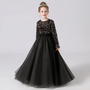 Robe de soirée pour enfant fille occasion spéciale robe princesse style classique éclat sequins tissu tulle noire rose 38 ans qualité premium robe fête idée cadeau Robe de soirée pour enfant fille occasion spéciale robe princesse style classique éclat sequins tissu tulle noire rose 38 ans qualité premium robe fête idée cadeau