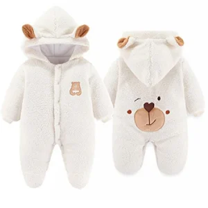 Combinaison nounours bébé garçon fille barboteuse douce peluche polaire à capuche 012M hiver automne vêtement chaud newborn Combinaison nounours bébé garçon fille barboteuse douce peluche polaire à capuche 012M hiver automne vêtement chaud newborn