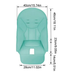Coussin bébé poussette chaise haute housse mousse PU rembourrage polyester coton design moderne minimaliste vert aqua sécurité confort usage bébé enfant Coussin bébé poussette chaise haute housse mousse PU rembourrage polyester coton design moderne minimaliste vert aqua sécurité confort usage bébé enfant