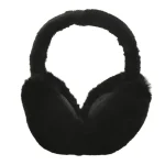 Protègeoreilles en fourrure noire cacheoreilles doux adultes enfants hiver protection oreilles style moderne peluche en polyester accessoire bébé