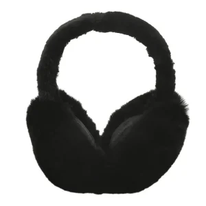 Protègeoreilles en fourrure noire cacheoreilles doux adultes enfants hiver protection oreilles style moderne peluche en polyester accessoire bébé Protègeoreilles en fourrure noire cacheoreilles doux adultes enfants hiver protection oreilles style moderne peluche en polyester accessoire bébé