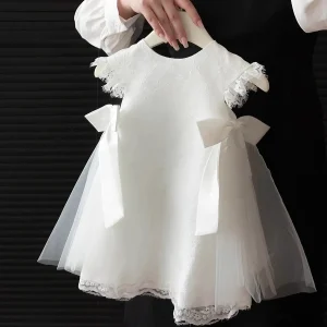 Robe princesse bébé fille dentelle polyester robe anniversaire baptême mariage fille 713 ans