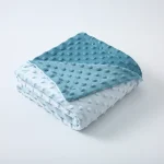 Couverture bicolore en polyester doux pour bébé 100x80cm texture en relief chambre d&rsquo;enfant hiver garçons et filles