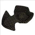 Tapis voiture intérieur protection sol auto modern style losanges dorés matière PU imitation cuir élastique antidérapant facile entretien