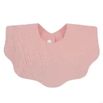 Bavoir d&rsquo;alimentation bébé en tissu doux écharpe Bandana absorbante serviette salive 19x19cm rose usage quotidien facile à entretenir