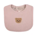 Bavoir en mousseline de coton ours mignon pour bébé bavoir à pressions doux et confortable idéal pour les jeunes enfants naissage 01 ans