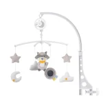 Mobile musical bébé en peluche suspension animaux et étoiles berceau déco jouets sonores stimulation sensorielle pour bébés 06 mois