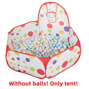 PANGDUBE 1.2m Hexagonal Foldable Baby Playpen Safety Fence Colorful Kids Activity Area with Storage Basket and Hoop  Color 4