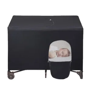 Lit parapluie portable bébé design moderne compact tissu respirant cadre métallique roues intégrées sommeil sécurisé Usage voyage et domicile Noir